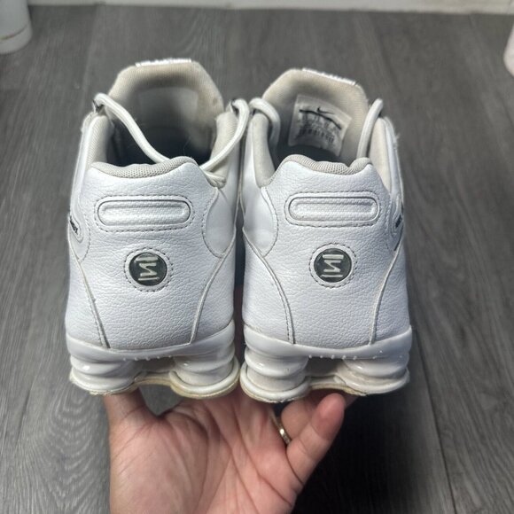 Nike Shox NZ 2019 White Leather Black Swoosh Sneakers 501524-106 Men 8.5/ 10 W main image 4